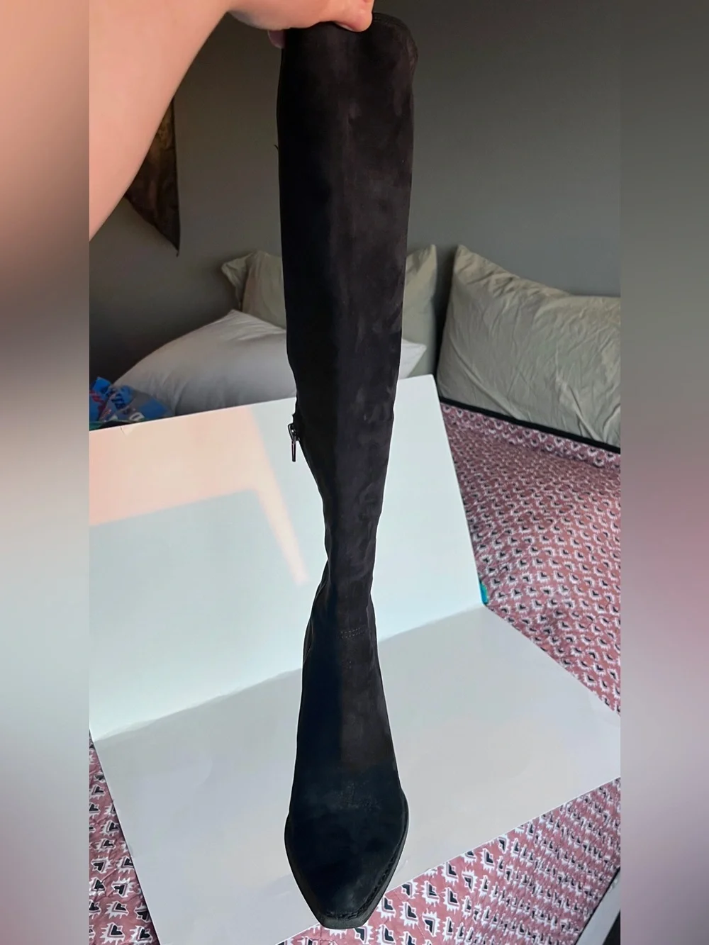 Black Over-the-Knee Suede Boots